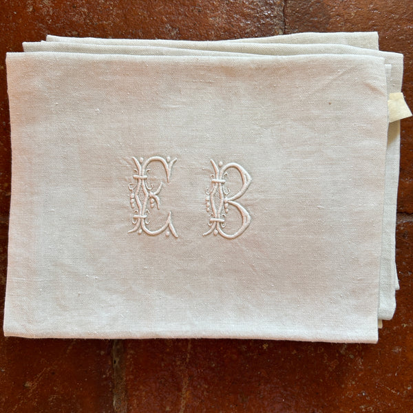 Antique Linen Cloth with EB Monogram / Pre-Order Ships in August 2024 ...