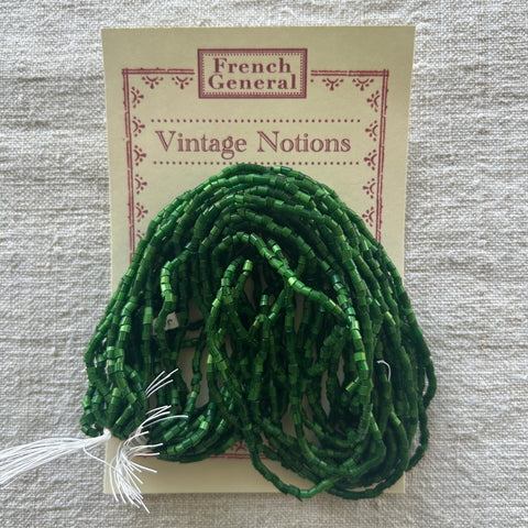 Vintage Spun Green Glass Beads