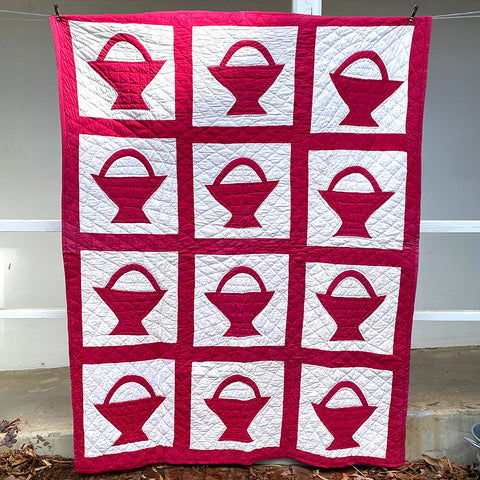 Vintage Red Basket Quilt