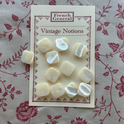 Vintage Mother of Pearl Buttons - 15mm square