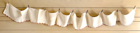 Antique Shelf Liner / Stitched Scallop Edge