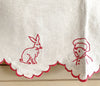 Antique Red Work Shelf Liner / Melon, Chef and Chicken