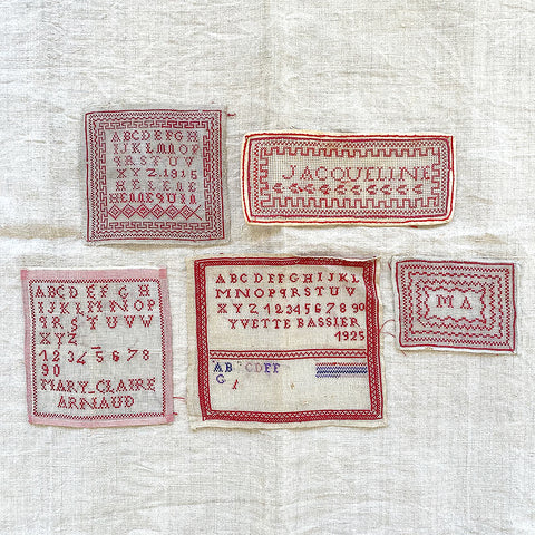 Antique Collection of Six French Samplers