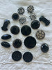 Antique Jet and Black Glass Button Mix