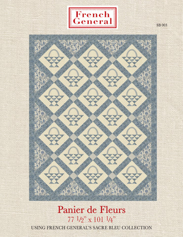 Sacre Bleu - Panier de Fleur Quilt Pattern Instructions  - Pre-Order Ships April 2025